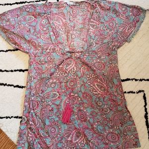 NWT OndadeMar Paisley Beach Pool Cover Up Size M